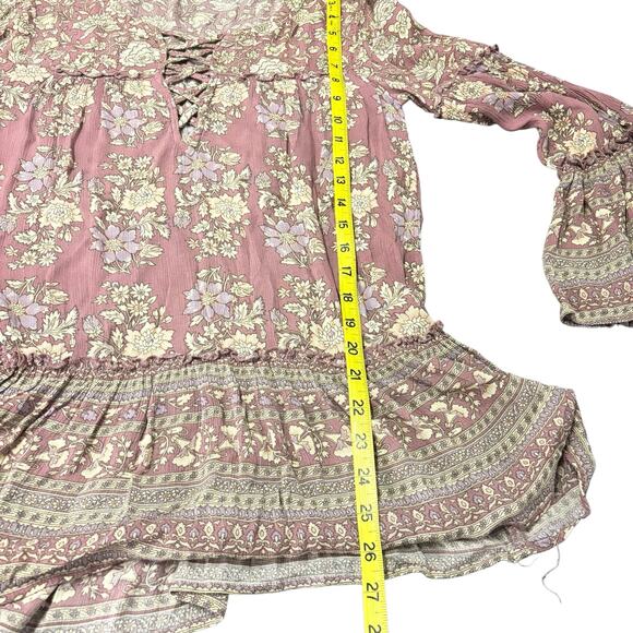 American Eagle Outfitters Tunic Blouse Womens Small Floral Boho Cottagecore - Picture 6 of 9
